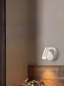 1/2pcs ABS/铝合金材质 遥控无线USB充电 持久耐用（内置18650-2000mAh超大容量电池）壁灯 无级三色触摸调光（带独立开关） 350°旋转 90°倾斜 无线磁吸床头阅读灯，适用于装饰画照明、树照明、展厅装饰