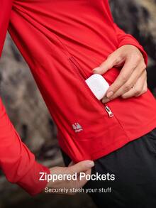 In My Nature Women's Solid Color Casual Outdoor Long Sleeve T-Shirt Women Hiking Shirts Red Long Sleeve Athletic Shirt Soft & Comfortable Fit Flexible Stretch - Red - View 2