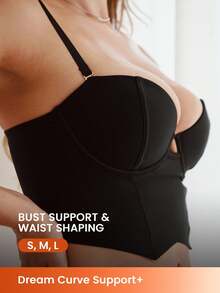 LUVLETTE Women Shapewear Tube Tops Lingerie As Outerwear Basic  Push Up Longline  Corset Bar - Black - View 1