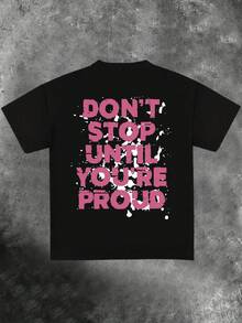 INAWLY 夏季休闲人物图案及标语印花T恤女式上衣