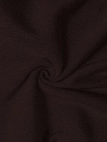Plus Size Solid Color Turtleneck Slim Fit Sweater, Casual For Autumn/Winter - Coffee Brown - View 6