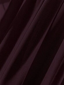 Linhara مجموعة قطعتين للمرأة ذات المقاسات الكبيرة، ملابس علوية لون سادة وبنطلون فضفاض - عنابي اللون - مشاهدة 7