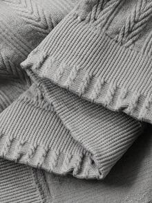 DAZY 2 piezas Conjunto de capa base ajustada de unicolor y textura para mujer, ropa de estar en casa para otoño/invierno, pijama de ropa de otoño - Gris - Ver 8