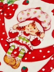 Strawberry Shortcake X SHEIN Thảm nhung dày, chống trượt, mềm mại, in hình nơ và nhân vật hoạt hình, họa tiết dễ thương, thích hợp đặt ở lối vào, phòng tắm, v.v., nhiều kích cỡ khác nhau, là một ý tưởng quà tặng tuyệt vời. - Đỏ - Xem 6