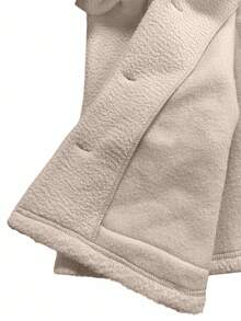 GlowEve 女士时尚毛茸茸腰带常规夹克，秋冬 - 卡其色 - 查看 6