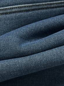 Elamini 女士时尚休闲牛仔夹克，带保暖衬里，秋季 - 深色水洗藍 - 查看 4