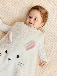 Cozy Pixies 1 Piece Of Baby Bedding Rabbit Embroidery Thick Warm Sleeveless Sleeping Bag - White - View 3
