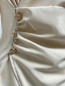 Franclia Elegant And Fashionable V-Neck Waist-Cinching Long-Sleeved Autumn And Winter Going Out Shirts For Women, Casual Shirts For Women White Shirts Women's Shirts Fashionable Women's Shirts, Elegant Women's Shirts Women's Social Blouse