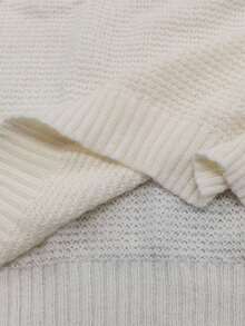 Manfinity Homme Pull col rond unicolore à manches longues pour hommes, pull casual. Pull en maille gaufrée pour l'automne/hiver, idéal pour les vacances - Beige - Voir 8