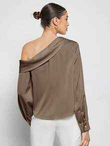 BizChic Áo nữ màu xám xanh dáng thường ngày, thanh lịch, phù hợp cho công sở thành thị, mang phong cách retro thập niên 90, thích hợp cho Giáng sinh, Năm mới, Tiệc Valentine, đi biển, Lễ tốt nghiệp, thời trang, lễ hội, kỳ nghỉ, dự đám cưới, hẹn hò, tiệc tùng, hòa nhạc, bữa ăn sáng muộn, sân bay. - màu nâu - Xem 7