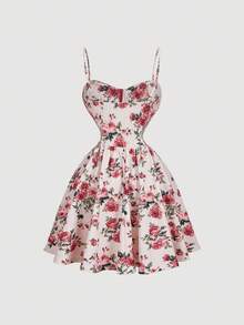 SHEIN MOD Floral Print Bustier Cami Contrast Striped Waist Corset Structure Short Dress,Vacation Outfits Woman,Country Outfits,Beach Vacation Wear,Tea Party Dress, Women Dresses Birthday, Women Casual Dress,Wedding Guest Dress Women,Vacation Outfits Woman,Flowy Dress,Party Dress,Bohemian Clothes,Christmas Women's Clothing,New Year Outfit,Beach Outfits For Women,Fall Wedding Guest Dress,Thanksgiving Outfit