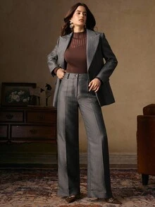 Anewsta Áo khoác blazer nữ tay dài họa tiết sọc gợn sóng Urban Chic - Nhiều màu - Xem 7