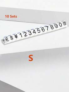 10Sets Mini Adjustable Price Tag Sets, Price Three-Dimensional Number Signs, Snap Design, Easy To Install, Can Be Used For Jewelry, Watches And Daily Office Display Price Signs, Suitable For Display Stands, Small Counters, Jewelry Retail Stores, Automatic Vending Machines, Store Decorations - Multicolor - View 11