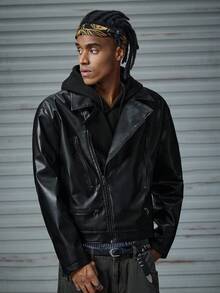 AXEPEAK Men's Solid Color Zipper Casual Fashion Long Sleeve Jacket, Versatile, For Fall Winter, Grunge