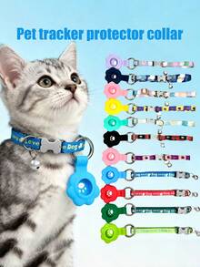 PETSIN 1 Stück Haustier-Tracker-Schutzband; Haustier-Tracker-Schutz; verstellbare Größe Halsband; tragbarer abnehmbarer Tracker-Schutz; Haustier-Halsband; Haustier - Verschiedenfarbig - Übersicht 1