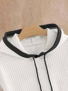 Manfinity VCAY Men's Contrast Trim Pocket Casual Pullover Sweatshirt, For Fall Winter - Multicolor - View 3