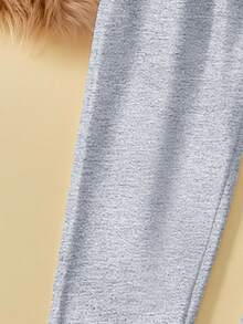 SHEIN Tween Girls Solid Color Casual Style Sweatpants, Suitable For Leisure Outings