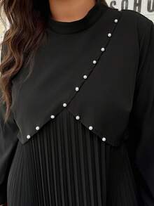 Easura Camisa con espalda fruncida y cuentas para tallas grandes