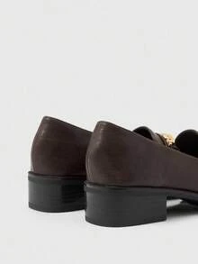 Sleekvia Women's Slip-On Loafers, British Style Thick Heel Casual Shoes, New Autumn/Spring Commuting Shoes - Coffee Brown - View 8