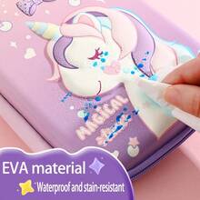 1pc Large Capacity Pencil Pouch 3D EVA School Supplies Box, New High School And Elementary School Girls' Colorful Pencil Box, Cartoon Pencil Box - Multicolor - View 6