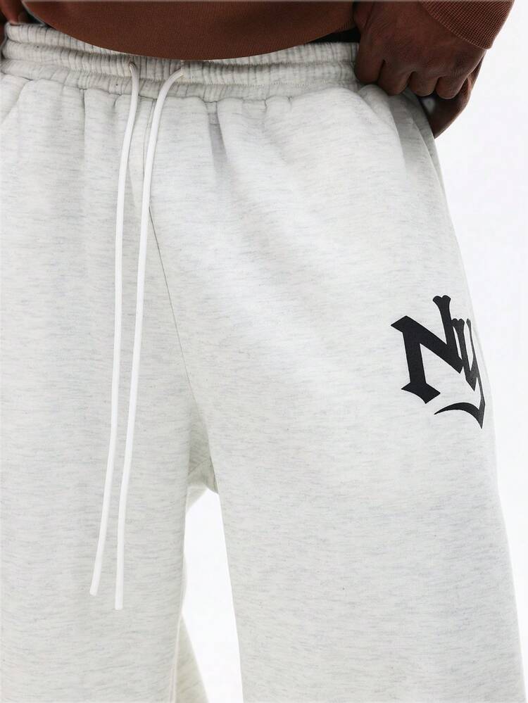 Wide Leg Sweatpants With Side Logo Print