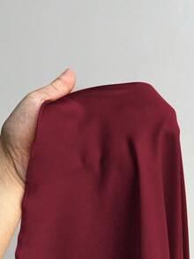 Maweii Plus Size Women's Solid Red Satin Mandarin Collar Tie-Waist Long Sleeve Ruffle Cuff A-Line Blouse, Elegant Lady For New Year, Versatile, Chic Urban Casual, Party, Banquet, Date, Cross-Year Party, New Year Party - Burgundy - View 6