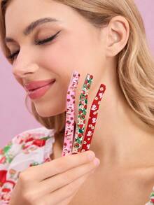 Strawberry Shortcake X SHEIN Fashionable & Cute Cartoon Strawberry Pattern Eyebrow Trimmer, Gift Ideas - Multicolor - View 4