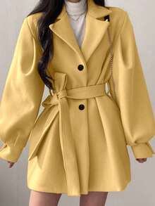 INAWLY New Elegant Tie-Up Long Sleeve Women Jacket