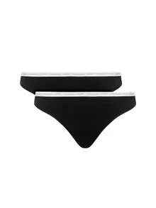 Calvin Klein 2 Pack Women's Thongs - Black - View 1