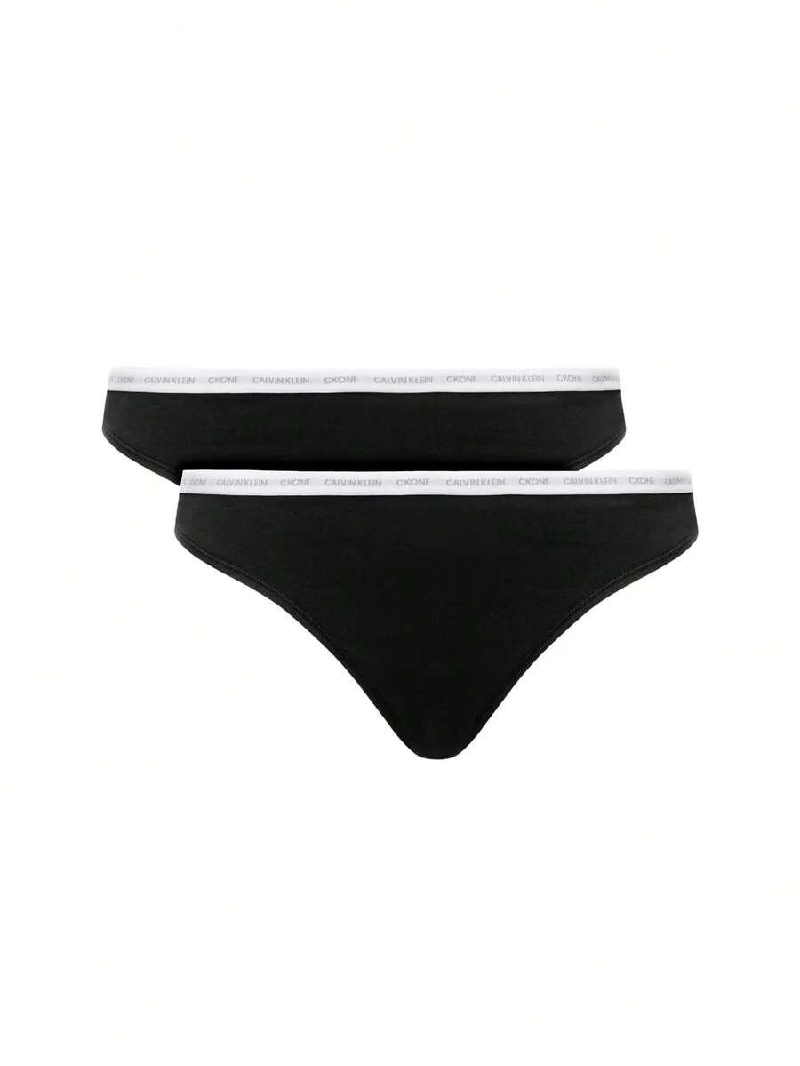 Calvin Klein 2 Pack Women's Thongs - Black - View 1