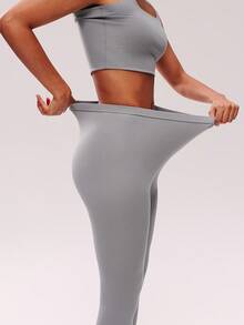 LUVLETTE 女士保暖内衣超柔软底层寒冷天气温暖冬季睡衣套装圆领内衣背心和长裤 - 深灰色轻盈保暖套装