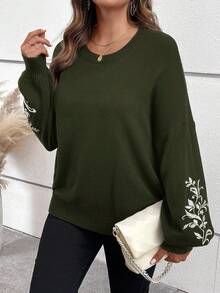 EMERY ROSE 女式黑色连帽开衫秋季女装、西部女装、冬装 - 軍綠色 - 查看 5