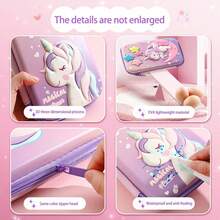 1pc Large Capacity Pencil Pouch 3D EVA School Supplies Box, New High School And Elementary School Girls' Colorful Pencil Box, Cartoon Pencil Box - Multicolor - View 4