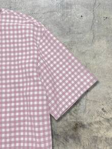 AXEPEAK Men's Plaid Short Sleeve Shirt, Suitable For Summer, Streetwear Edition - Pink - View 6