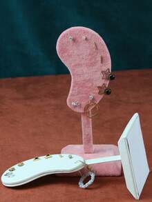 1PC Mini Velvet Ear Display Stand  Plush  Showcase Rack Stud Jewelry Organizer Holder Prop For Accessories Retail Store Display - Multicolor - View 8