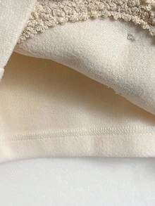 GlowEve Women's Autumn/Winter New High-End Spliced Ribbon Front Button Woolen Coat - Apricot - View 4