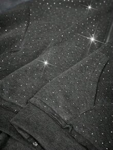 AXEPEAK Herren Sweatshirt mit Glitzer-Dekor, Kapuze und Langarm, für Herbst und Winter - Dunkelgrau - Übersicht 6