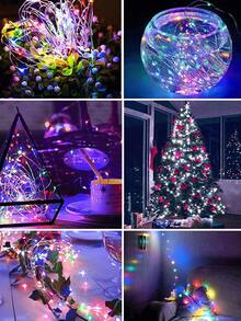 Teckwe 1 Stück 3M/10M LED USB betriebene Lichterkette, Feen Lichterkette mit Farbwechsel, funkelnde Weihnachtsbeleuchtung für Innenräume, Schlafzimmer, Weihnachtsbaum, Hochzeit, Party, Terrasse, Dekoration Fenster