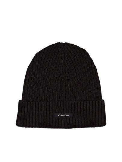 Calvin Klein Classic Cotton Men's Rib Beanie Black