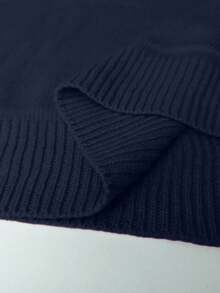 Calvaya Plus Solid Off Shoulder Sweater Off Shoulder Sweateroff The Shoulder Sweateroff Shoulder Jumperoff The Shoulder Jumper - Blue - View 7