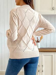 SHEIN Versatile Casual Loose Fit Crew Neck Long Sleeve Pullover Maternity Sweater