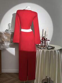 SHEIN Unity 2件红色金属配件圣诞铃铛套豪华套装 - 紅色 - 查看 2