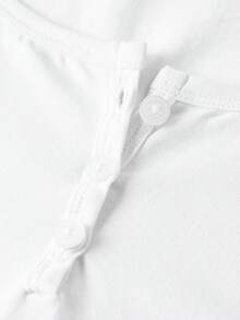 Tseoso 95% Cotton Women's New Arrivals Cotton-Feel Small V-Neck Half-Placket T-Shirt For Spring, & Autumn And Winter, Casual, Cozy Chic, Slim And Versatile, Autumn/Winter, Versatile For Daily Wear, Indoor And Outdoor, Vintage, Soft Girl, Outing Items, Home, Back To School, Fall Women Clothes, Versatile, Old Money, New Money, Gift,,White Shirt