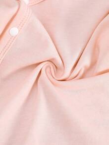 SHEIN Playful Pals Newborn Baby Girls/Boys White Solid Color Crossed Collar Comfortable Cute Fun Elegant Simple Fashion Soft Long Sleeve Elastic Bodysuit Outfit Set