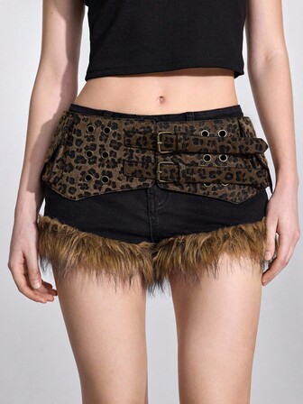 Grunge Punk Y2K Punk Style Black Metal Rivet Eye Multi-Pocket Adjustable Metal Buckle Fanny Pack For Women