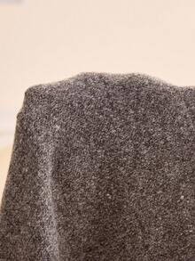 Bluhae 女式秋冬高领中长性感修身开衩针织连衣裙 - 灰色 - 查看 8