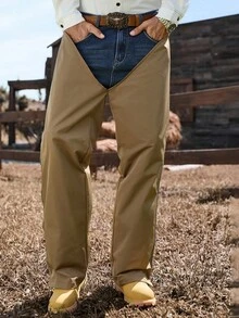 Manfinity Nomadique Men's Casual Protective Pants, Straight Leg Outdoor Style Pants With Small Logo Decoration And Zipper, Suitable For Hiking And Daily Wear, Great Gift For Boyfriend Or Husband, Fall