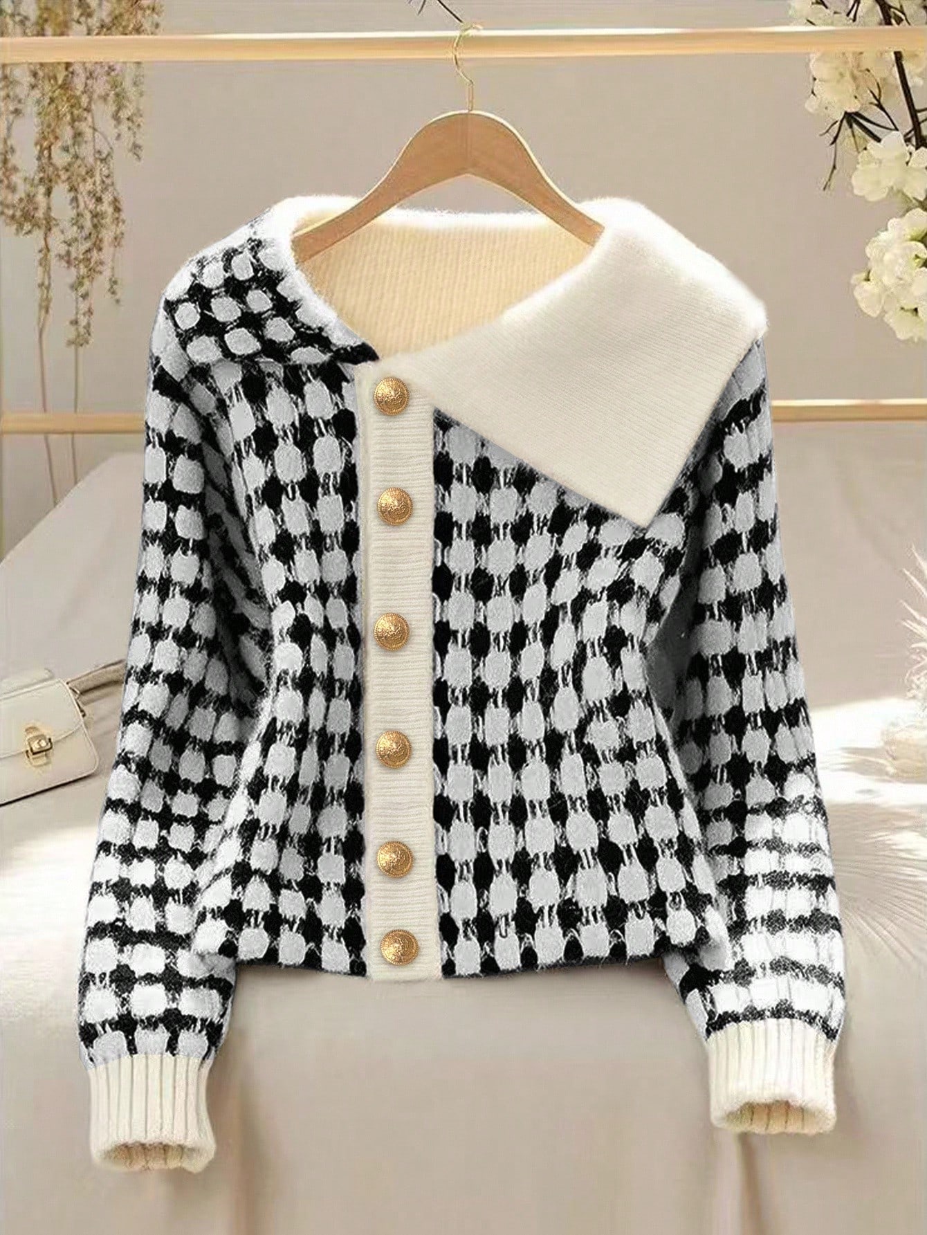 GlowEve كارديجان أنيق للنساء بياقة غير متماثلة وأز...