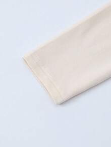 INAWLY Áo thun cổ tròn tay dài ôm sát cỡ lớn cho nữ màu kaki - Màu Khaki - Xem 5