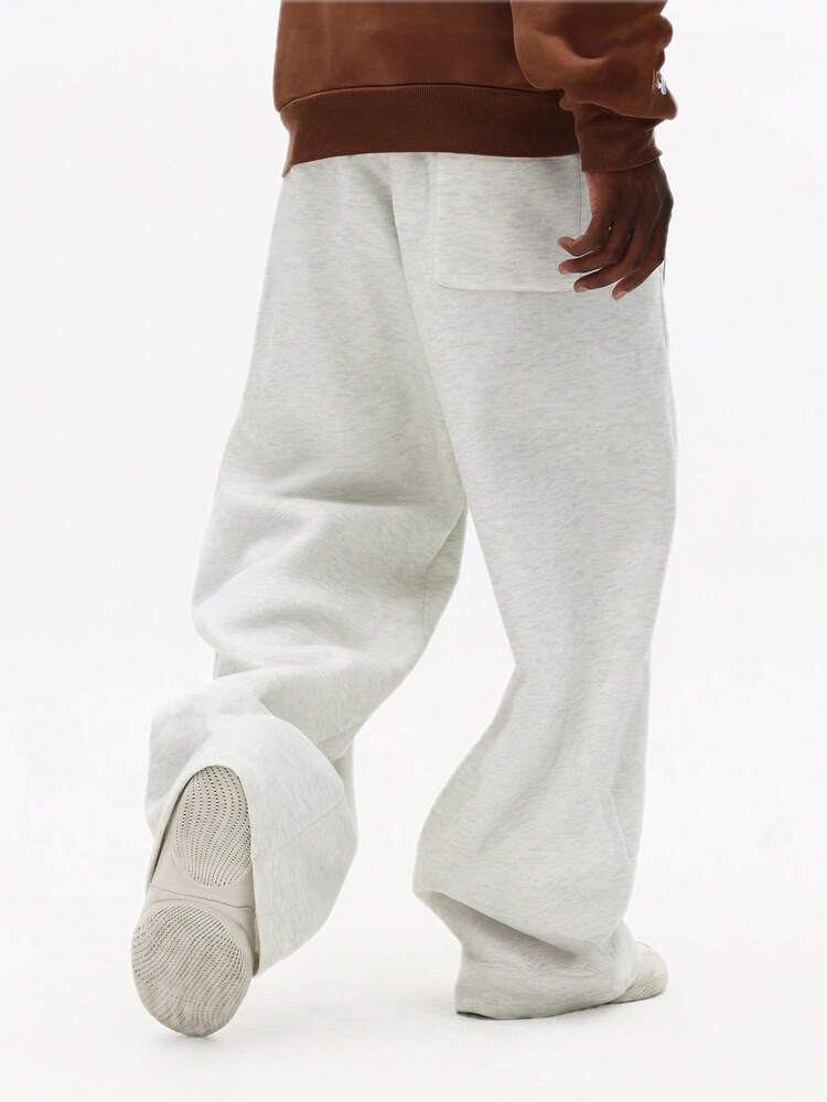 Wide Leg Sweatpants With Side Logo Print